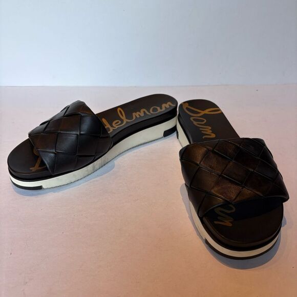 Sam Edelman Women's Black Quilted Slide Sandals Size 9.5M - Picture 1 of 8